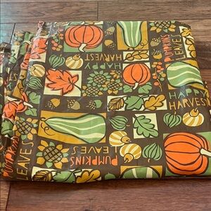 Autumn Harvest Tablecloth with Pumpkins and Leaves